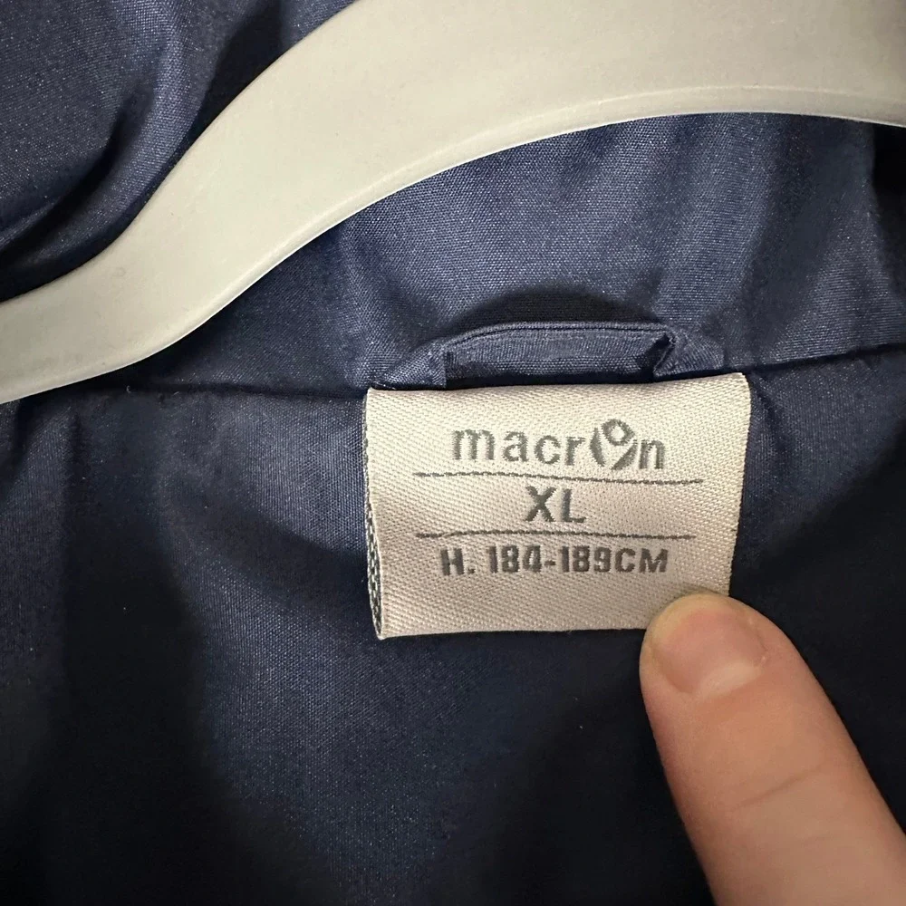 Macron Scotland Rugby Jacket Mens XL Navy Blue Fleece Lined Windbreaker